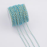Gold Enamel Chain Egg Style Turquoise 1 yard per order Tarnish Resistant