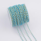 Gold Enamel Chain Egg Style Turquoise 1 yard per order Tarnish Resistant