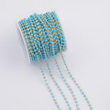 Gold Enamel Chain Egg Style Turquoise 1 yard per order Tarnish Resistant