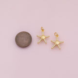 Starfish Star Fish charm Ocean Beach charm 18k Gold Filled Charm Bar Bracelets and Necklaces Silver Pave CZ Minimalist Charms