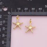Starfish Star Fish charm Ocean Beach charm 18k Gold Filled Charm Bar Bracelets and Necklaces Silver Pave CZ Minimalist Charms
