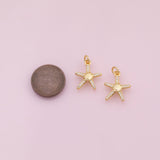 Starfish Star Fish charm Ocean Beach charm 18k Gold Filled Charm Bar Bracelets and Necklaces Silver Pave CZ Minimalist Charms