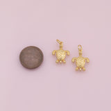 Sea Turtle charm Ocean Beach charm 18k Gold Filled Charm Bar Bracelets and Necklaces Silver Pave CZ Minimalist Charms