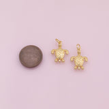 Sea Turtle charm Ocean Beach charm 18k Gold Filled Charm Bar Bracelets and Necklaces Silver Pave CZ Minimalist Charms