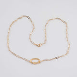 Ready to Wear and attach Charms - Charm bar necklace with charm screw clasp carabiner clasp 18K Gold Filled 18.5" Two Sizes