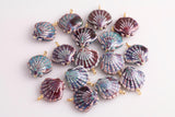 Aqua Turquoise Ceramic Sea Shell Charm ceramic clam oyster shell charms handmade painted porcelain necklace bracelet jewelry making supply