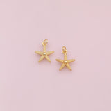 Starfish star fish charm Ocean Beach charm 18k Gold Filled Charm Bar Bracelets and Necklaces Silver Pave CZ Minimalist Charms