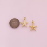 Starfish star fish charm Ocean Beach charm 18k Gold Filled Charm Bar Bracelets and Necklaces Silver Pave CZ Minimalist Charms
