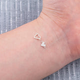 Mother Mom Daughter Heart Set Connector - 14Kt Gold Filled or Sterling Silver Connectors- for Bracelet or Necklace Permanent Jewelry Supply