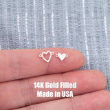 Mother Mom Daughter Heart Set Connector - 14Kt Gold Filled or Sterling Silver Connectors- for Bracelet or Necklace Permanent Jewelry Supply