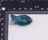 Natural Gemstone Fish Pendant Charm Gold Filled Bail