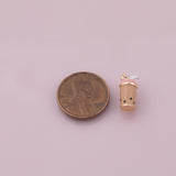 3D Milk Tea Boba Bubble Tea Charm 18K Gold Filled Charm for Charm Bar Bracelets Necklaces Charms Gold Filled Charms Minimalist CZ Pave