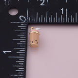 3D Milk Tea Boba Bubble Tea Charm 18K Gold Filled Charm for Charm Bar Bracelets Necklaces Charms Gold Filled Charms Minimalist CZ Pave
