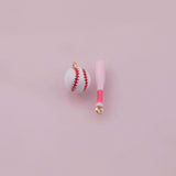 Baseball ball and bat Charm 18K Gold Filled Charm for Charm Bar Bracelets Necklaces Charms Gold Filled Charms Minimalist CZ Pave