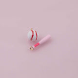 Baseball ball and bat Charm 18K Gold Filled Charm for Charm Bar Bracelets Necklaces Charms Gold Filled Charms Minimalist CZ Pave