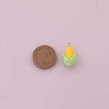 Corn on the Cob Charm 18K Gold Filled Charm for Charm Bar Bracelets Necklaces Charms Gold Filled Charms Minimalist CZ Pave