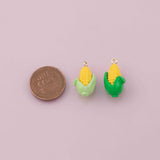 Corn on the Cob Charm 18K Gold Filled Charm for Charm Bar Bracelets Necklaces Charms Gold Filled Charms Minimalist CZ Pave