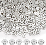100pcs White Gold Silver Flat Disc Roundel Spacer Heishi Beads PVD Ion Plated Tarnish Reistant