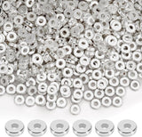 100pcs White Gold Silver Flat Disc Roundel Spacer Heishi Beads PVD Ion Plated Tarnish Reistant