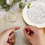 100pcs White Gold Silver Flat Disc Roundel Spacer Heishi Beads PVD Ion Plated Tarnish Reistant