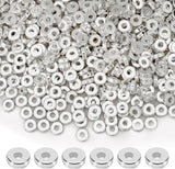 100pcs White Gold Silver Flat Disc Roundel Spacer Heishi Beads PVD Ion Plated Tarnish Reistant