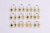 18K gold filled boy girl birthstone cz couple, kids, grandkids, family personalized charm | w068 one piece per order size is about 14mm tall