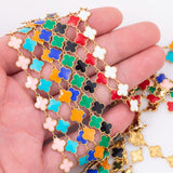 Gold PVD ION Plated Stainless Steel Clover Chain Tarnish Resistant - 8mm - by the yard