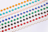 Gold PVD ION Plated Stainless Steel Clover Chain Tarnish Resistant - 8mm - by the yard