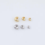 20pcs Gold Crimp Covers 4mm 3mm 2mm - Gold PVD Ion Plated Tarnish Resistant Crimp Covers