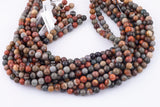 Natural Grayish Picasso Jasper Grade AAA Smooth Round 6mm, 8mm, 10mm, 12mm - Full 16 Inch Strand Smooth Gemstone Beads
