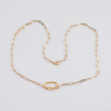 Ready to Wear and attach Charms - Charm bar necklace with charm screw clasp carabiner clasp 18K Gold Filled 18.5" Two Sizes
