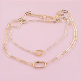 Ready to Wear and attach Charms - Charm bar necklace with charm screw clasp carabiner clasp 18K Gold Filled 18.5" Two Sizes