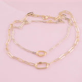 Ready to Wear and attach Charms - Charm bar necklace with charm screw clasp carabiner clasp 18K Gold Filled 18.5" Two Sizes