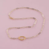 Ready to Wear and attach Charms - Charm bar necklace with charm screw clasp carabiner clasp 18K Gold Filled 18.5" Two Sizes