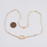 Ready to Wear and attach Charms - Charm bar necklace with charm screw clasp carabiner clasp 18K Gold Filled 18.5" Two Sizes