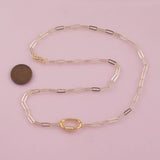 Ready to Wear and attach Charms - Charm bar necklace with charm screw clasp carabiner clasp 18K Gold Filled 18.5" Two Sizes