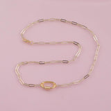 Ready to Wear and attach Charms - Charm bar necklace with charm screw clasp carabiner clasp 18K Gold Filled 18.5" Two Sizes