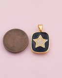 Black Star Charm 18K Gold Filled Charm for Charm Bar Bracelets Necklaces Charms Gold Filled Charms Minimalist CZ Pave