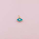 Enamel Evil Eye Charm 18K Gold Filled Charm for Charm Bar Bracelets Necklaces Charms Gold Filled Charms Minimalist CZ Pave