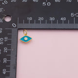 Enamel Evil Eye Charm 18K Gold Filled Charm for Charm Bar Bracelets Necklaces Charms Gold Filled Charms Minimalist CZ Pave