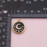 Moon Star Charm 18K Gold Filled Charm for Charm Bar Bracelets Necklaces Charms Gold Filled Charms Minimalist CZ Pave