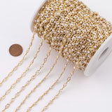 Evil eye pearl chain Gold Plated 1 yard per order