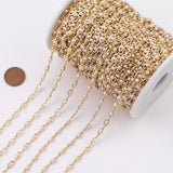 Evil eye pearl chain Gold Plated 1 yard per order