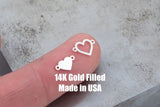 Mother Mom Daughter Heart Set Connector - 14Kt Gold Filled or Sterling Silver Connectors- for Bracelet or Necklace Permanent Jewelry Supply