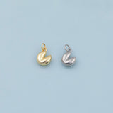 Fortune Cookie Charm 18K Gold Filled Charm for Charm Bar Bracelets Necklaces Charms Gold Filled Charms Minimalist CZ Pave