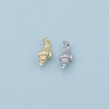 Sea Shell Conch Charm 18K Gold Filled Charm for Charm Bar Bracelets Necklaces Charms Gold Filled Charms Minimalist CZ Pave