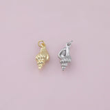 Sea Shell Conch Charm 18K Gold Filled Charm for Charm Bar Bracelets Necklaces Charms Gold Filled Charms Minimalist CZ Pave