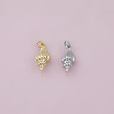 Sea Shell Conch Charm 18K Gold Filled Charm for Charm Bar Bracelets Necklaces Charms Gold Filled Charms Minimalist CZ Pave