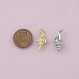 Sea Shell Conch Charm 18K Gold Filled Charm for Charm Bar Bracelets Necklaces Charms Gold Filled Charms Minimalist CZ Pave