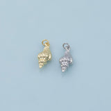Sea Shell Conch Charm 18K Gold Filled Charm for Charm Bar Bracelets Necklaces Charms Gold Filled Charms Minimalist CZ Pave